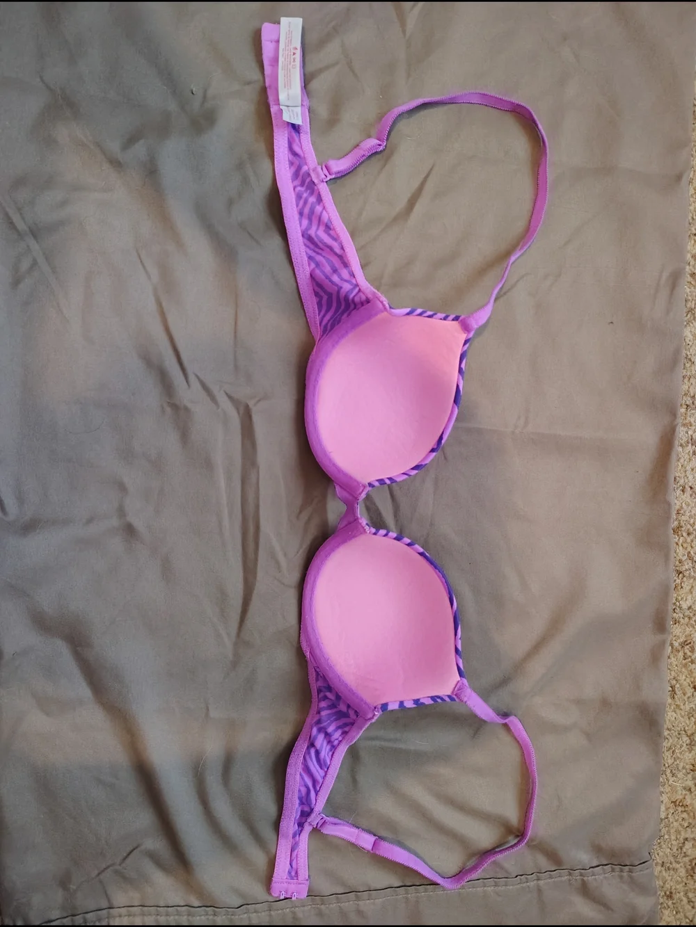 Victoria's Secret PINK Hot Pink & Purple Animal-Print Bra (3 Pack)
